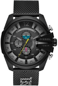 Diesel DZ4514 Mega Chief Chronograph Men's Watch – Black Dial & Black Mesh Bracelet