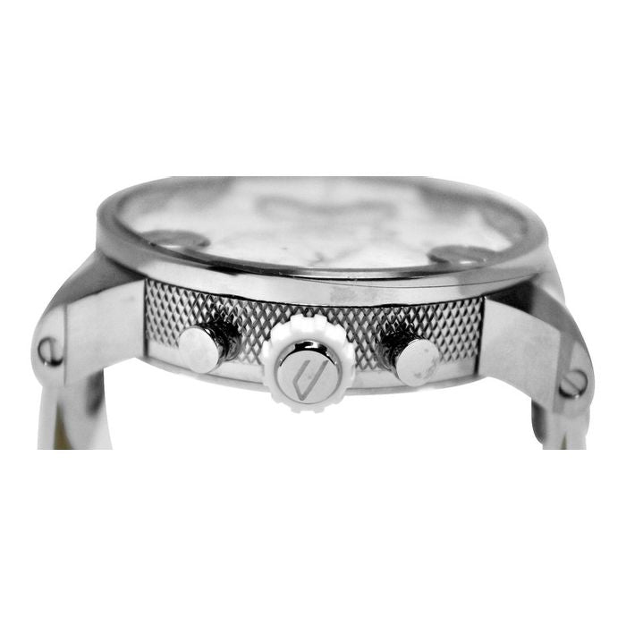 Diesel DZ7265 Badass Chronograph Men's Watch – White Dial & White Leather Strap