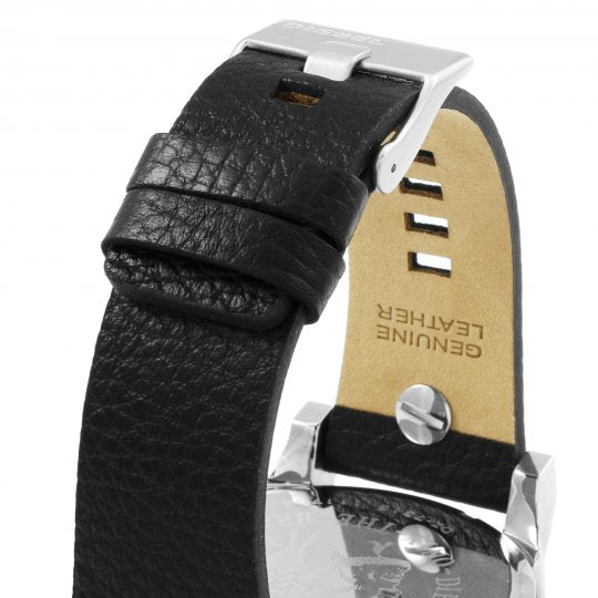 Diesel DZ7313 Mr. Daddy Chronograph Men's Watch – Black Dial & Black Leather Strap